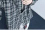 Long-Sleeve Collared Plaid Button Up Shirt