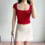 Mid Waist Dotted Mini Pencil Skirt