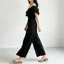 Off-Shoulder Plain Ruffled Wide Leg Jumpsuit
