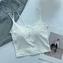 Spaghetti Strap Scoop Neck Henley Cropped Cami Top