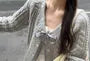 V-Neck Tie Front Cardigan