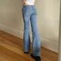 High Rise Washed Flared Jeans