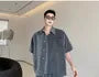 Set: Elbow-Sleeve Crew Neck Plain T-Shirt + Mid Rise Wide Leg Shorts + Shirt