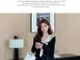 Maternity Long Sleeve Collared Two Tone Bow Midi A-Line Breastfeeding Dress