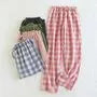Couple Matching Drawstring Waist Plaid Lounge Pants (Various Designs)