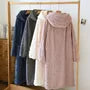 Couple Matching Jacquard Hooded Button-Up Fleece Pajama Robe (Various Designs)
