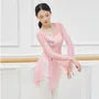 Flared-Sleeve Plain Asymmetrical Dance Top
