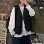 V-Neck Plain Cargo Zip Vest