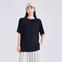 Maternity Elbow-Sleeve Crew Neck Plain T-Shirt