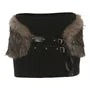 Faux Fur Trim Tube Top / Low waist Mini Pencil Skirt
