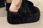 Platform Plain Fleece Mary Jane Mules