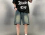 Mid Rise Washed Denim Shorts