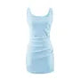 Sleeveless Scoop Neck Plain Ruched Mini Sheath Dress