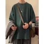 3/4-Sleeve Round Neck Plain Oversized T-Shirt