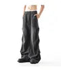 Drawstring Waist Ruched Flared Sweatpants