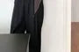 Long-Sleeve Plain Ruffle Blouse