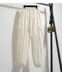 Drawstring Waist Plain Cropped Harem Cargo Pants