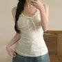 Scoop Neck Polka Dot Lettuce Edge Tank Top