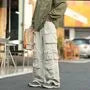 High Waist Plain Wide Leg Cargo Pants
