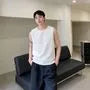 Round Neck Plain Fleece Tank Top