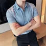 Short-Sleeve Pinstripe Button-Up Shirt