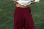 Low Waist Plain Straight-Fit Wide-Leg Sweatpants