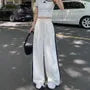 Drawstring Waist Color-Block Striped Baggy Sweatpants