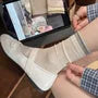 Two Tone Panel Ribbed Short Socks