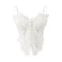Slit Lace Crop Corset Top
