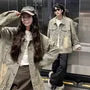 Couple Matching Washed Distressed Button-Up Denim Jacket