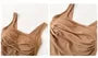 Square Neck Plain Ruched Padded Crop Tank Top