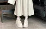 High-Rise Pleated Midi A-Line Skirt