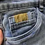 Mid Rise Washed Distressed Denim Shorts