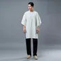 3/4-Sleeve Plain Open Front Slit Jacket