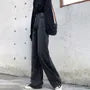 High Rise Washed Straight-Fit Wide-Leg Jeans