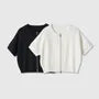 Short-Sleeve Round Neck Plain Zip Cardigan