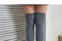 Plain Over The Knee Ribbed Socks