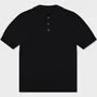 Short-Sleeve Collar Plain Ribbed T-Shirt
