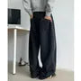 Drawstring Waist Plain Wide Leg Pants