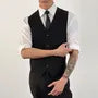 V-Neck Single-Breasted Plain Vest