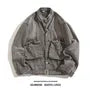 Stand Collar Buckled Washed Denim Button Jacket