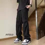 Mid Rise Plain Straight Leg Cargo Pants