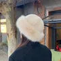 Plain Fluffy Trim Brimless Cap