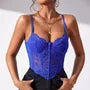 Spaghetti Strap Crop Lace Corset Top