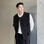 Round Neck Plain Belted Cargo Vest
