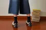 High Waist Washed Wide Leg Capri Jeans