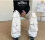 Low Rise Plain Wide Leg Cargo Pants
