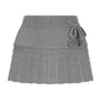 Mid Waist Cable-Knit Mini Skirt
