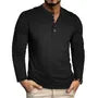 Long Sleeve Henley Plain T-Shirt