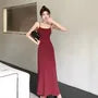 Spaghetti Strap Plain Maxi A-Line Dress